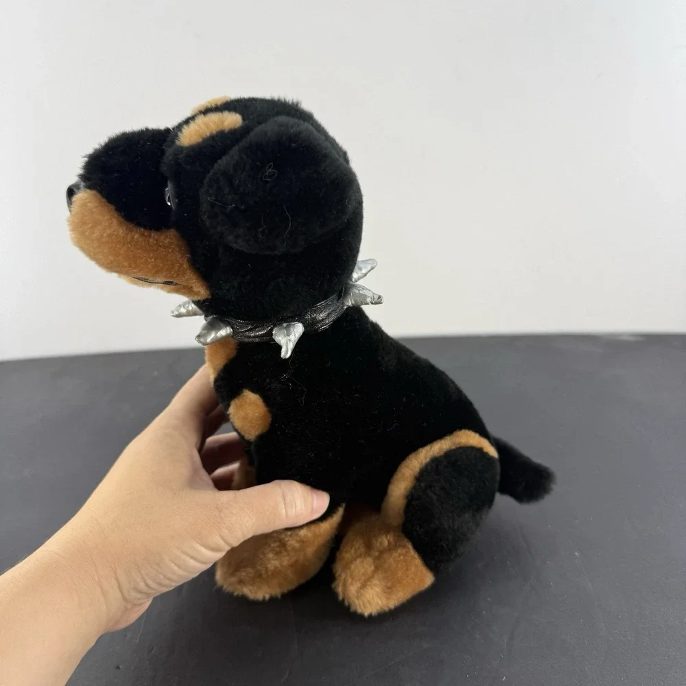 Rottweiler Dog Plush Stuff Animal Toy Network Spike Collar 2002 10